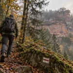 Randonnée parc naturel régional des Vosges du Nord, sentier grès rose et hêtres
