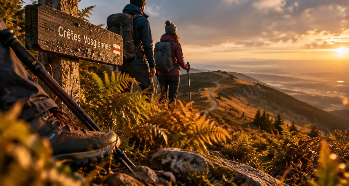 Randonnée vosges haut rhin sur les crêtes, sentier et bords de lacs